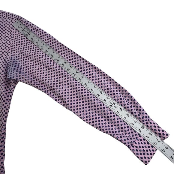 Polo Ralph Lauren Shirt Mens M Slim Fit Pink Geometric Floral Print Preppy - Picture 11 of 11